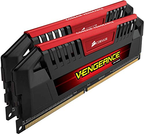 Corsair CMY16GX3M2A1600C9R Vengeance Pro Series 16GB (2x8GB) DDR3 1600Mhz CL9 Mémoire pour ordinateur de bureau performante avec profil XMP. Rouge