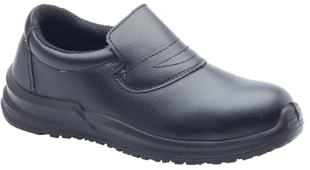 Blackrock Slip-On Safety Shoes, Mens Womens Steel Toe Cap, Chef, Nursing, Orthopedic, Non-Slip Work Shoes, Work Utility Footwear, Hygiene, Catering, Kitchen Anti-Slip - Size 4