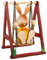 Drechslerei Kuhnert Osterdekoration/Osterhase „Stupsi Hase auf Schaukel“ 11 cm hoch, aus feinstem Holz, für EIN Bezauberndes Osterfest oder eine dauerhafte Dekoration, Holzkunst Made in Germany
