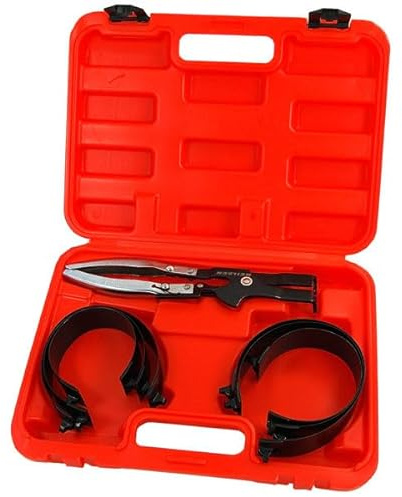 Neilsen CT3565 7pc PistonRing Compressor Set | 73-111mm Range | Ratchet Piston Ring Compressor Pliers with 6 Swivel Bands | for Piston Ring Installation