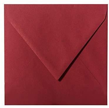 25 Quadratische Briefumschläge 15,5 x 15,5 cm 155 x 155 mm Bordeaux Verschluss: feuchtklebend Grammatur: 120 g/m²