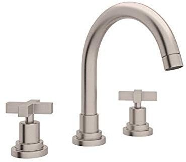 Rohl A2228XMAPC-2 Lombardia Bath Widespread Lavatory Faucet with 8 1/2 Fixed Spout Height Cross Handles and Pop-Up, Polished Chrome