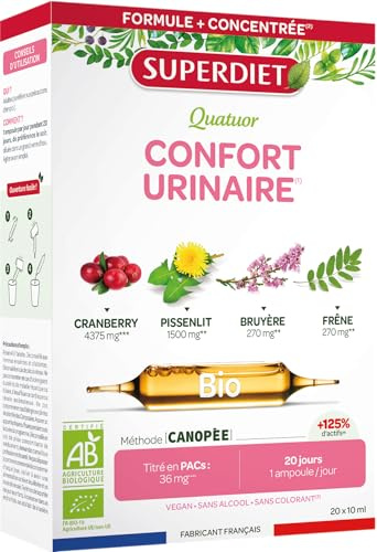 Confort Urinaire - Cranberry, Pissenlit, Bruyère, Frêne - Ampoules