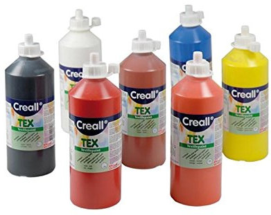 Creall Textil- & Stoffmalfarbe | Orange 500 ml | Waschmaschinenfest nach Fixierung | Für T-Shirts, Jeans, Schuhe, Stofftaschen, Möbel & Autoinnenraum/Dachhimmel