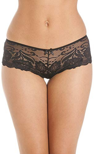 Camille Womens 2 Pack Floral Lace Boxershort 10 Black
