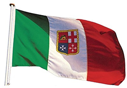 Bandiera italiana Bandierina Marino Militare Navale 30x45 mm per Uso Nautico Per gommoni