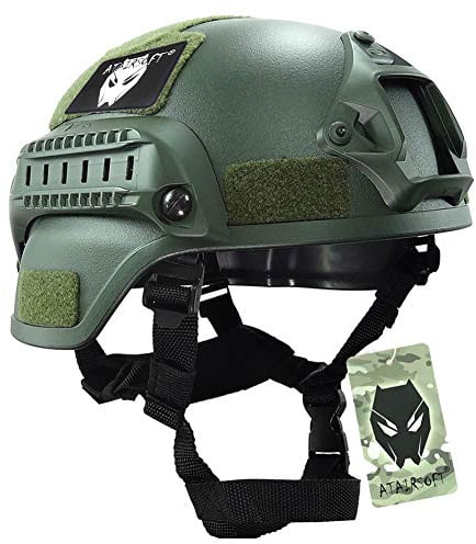 ATAIRSOFT Mich 2000 Stil Softair Taktisch Kampf Armee Militär Airsoft Paintball Helm mit Seitenschiene und NVG Montieren
