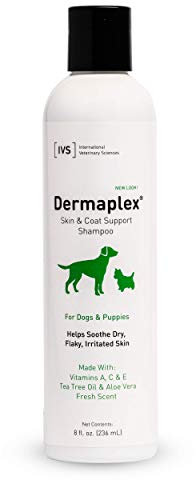 International Veterinary Sciences IVS Dermaplex Medicated Natural Shampoo with Tea Tree Oil to Soothe Dry, Irritated Skin for Dogs, Made in the USA, 8 fl. oz.