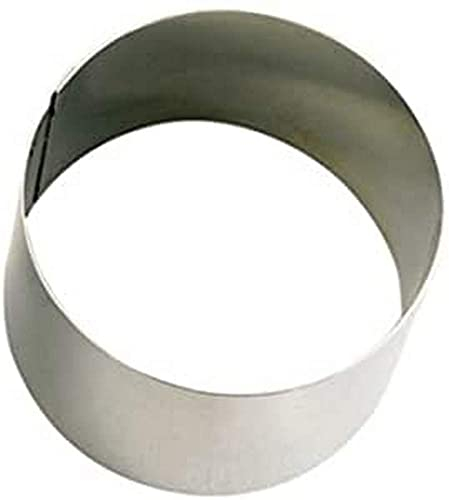 De Buyer - Cercle à entremets rond en inox - 7 x 4,5 cm - Fabriqué en France, Parfait pour Mousse, Entremets, Pâtisserie, Inox Durable qui Conserve sa Forme, Bonne Convection Thermique