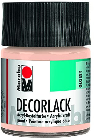 Marabu 11300005029 - Decorlack Acryl Rosé Beige 029, 50 ml, hochglänzender Acryllack auf Wasserbasis, wetterfest, speichelfest, zum Malen, Schablonieren und für Serviettentechnik