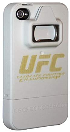 HeadCase UFC Laser Engrave Bottle Opener Case for iPhone 4/4S - White
