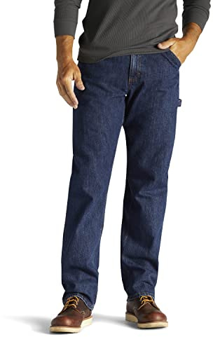Lee Men's Loose-Fit Straight Leg Carpenter Jean, Original Stone, 34W x 29L