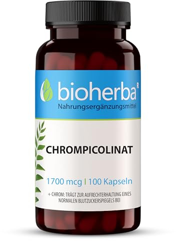 Chrompicolinat Kapseln – 100 Stück hochdosiert mit 1700 µg laborgeprüftes Nahrungsergänzungsmittel von BIOHERBA PZN 19642801