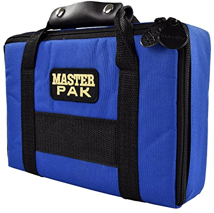 Karella Darttasche Master PAK, blau, perfekte Aufbewahrung für bis 3 Set Darts und viel Zubehör, Dartcase, Tasche für Darts