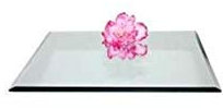20cm Clear Square Mirrored Candle Plate