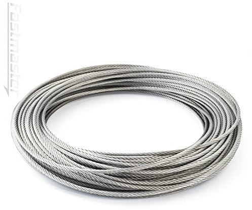 100m Stainless Steel Wire Rope Cable 1.5mm Cordage Strand: 7x19 AISI 316, V4A - Many Sizes Avaliable