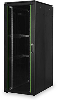 DIGITUS Netzwerkschrank - 19-Zoll Rack 42HE - 80x120 cm - Unique Serie - Traglast 800 kg - Nutztiefe 1135 mm - Schwarz