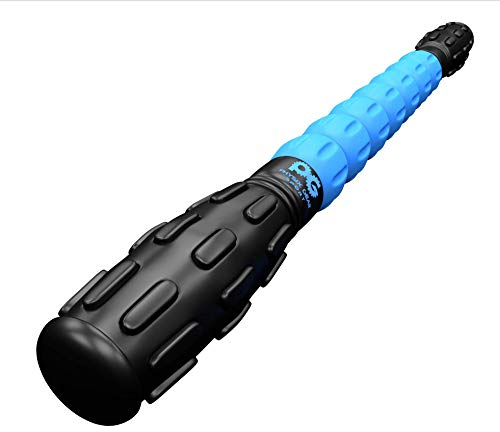 Physix Gear Sport Massageroller mit Griff Selbstmassage Faszienstab bei Muskelschmerzen & Verspannung Faszienrolle mit Griff für Nacken Rücken & Beine Faszienroller Massagestick BLAU