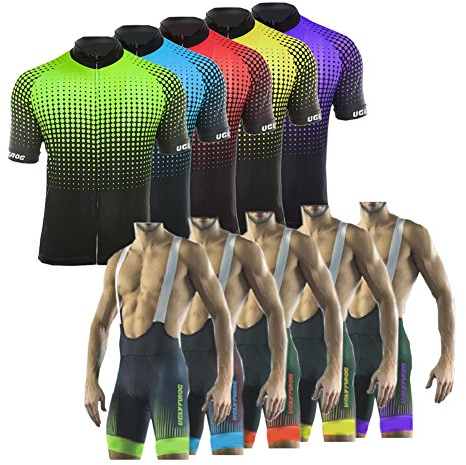 UGLY FROG MTB Herren Radtrikot Set Fahrrad Trikot Kurzarm Langarm + Radhose mit Sitzpolster Radsport-Anzüge