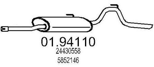 MTS 01.94110 Endschalldämpfer Kompatibel mit OPEL AGILA A H00