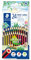 STAEDTLER Buntstifte Noris colour, rutschfeste Soft-Oberfläche, hohe Bruchfestigkeit, Made from Upcycled Wood, intensive Farben, Sechskantformat, 24 Farbstifte im Kartonetui, 185 CD24