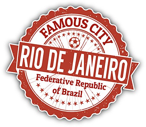 Rio De Janeiro City Brazil Grunge Travel Stamp Hochwertigen Auto-Autoaufkleber 12 x 10 cm