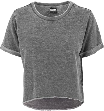 Urban Classics Damen Ladies Cropped Burnout Short Sleeve Crew