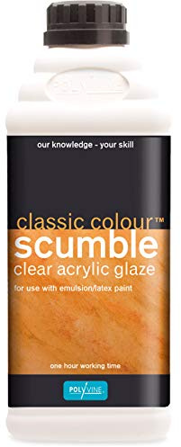 Polyvine Classic Colour Scumble Glaze – Decorative Acrylic Paint Medium for Walls & Furniture – Water Based Translucent Paint Glaze for Emulsion, Colour Washing, Ragging & Sponging – 1 Hr Working Time
