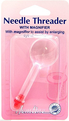 Hemline Needle Threader With Magnifier - 10 Count - Plastic - Clear Point - Sewing Tool