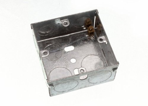 Pack Of 5 Flush Mount Metal Pattress Electric Back Box Single 1 Gang 35Mm