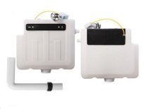 Compact Concealed Cistern with Dual Flush 6-Litre | Rectangular Bathroom Universal Access Water Saving Dual Function Cistern Acrylonitrile Butadiene Styrene Material - Chrome