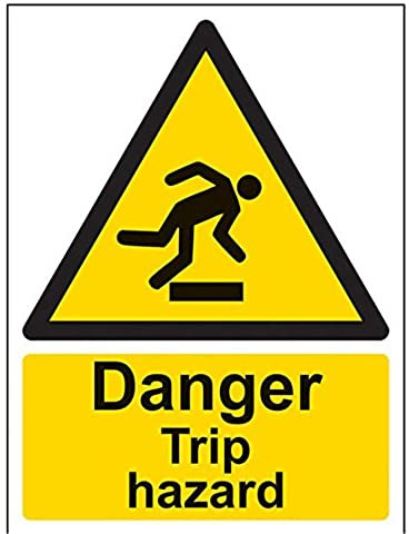 V Safety Danger Trip Hazard Warning Sign - 150mm x 200mm - Self Adhesive Vinyl