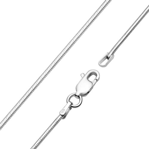 Vinani Damen Halskette 925 - Schlangenkette ohne Anhänger für Frauen, etwas stärker hochwertig 1,4 mm 925 Sterling Silber 925 Kette aus Italien S400