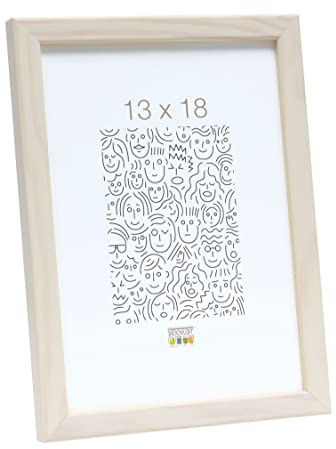 Deknudt Rahmen S41Jl1-13.0X18.0 Weiss, Schmale Leiste Aus Holz | für eine harmonische Einrahmung - für Fotos, Poster oder Poster - zum Aufstellen oder Aufhängen
