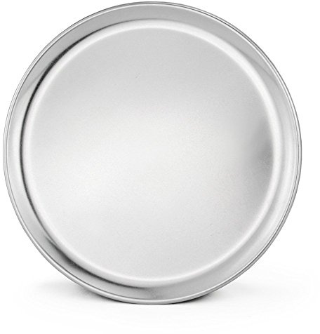 New Star Foodservice Restaurant-Grade Aluminum Pizza Pan/Tray, Wide Rim, 12 Inch, Pack of 6