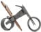 STEEMO Schraubenmännchen Büro: Stifthalter Motorrad - Metall-Deko Schreibtisch, Geschenk Motorradfahrer, Kunsthandwerk, Stahl, grau 15x4x8 cm