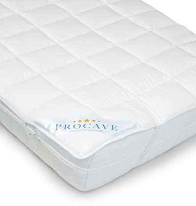PROCAVE Matratzenschoner 80x200 cm Micro-Comfort - Matratzenbezug - Matratzentopper - atmungsaktive Matratzenauflage - Made in Germany - Matratzenschutz mit Eckgummis Weiß