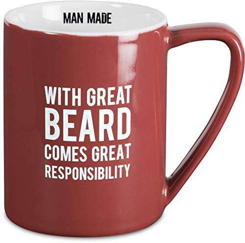 Pavilion Gift company Man Made mit Great Beard Comes Great Responsibility Kaffee Tasse, 18 oz, rot