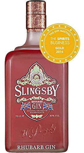 Slingsby Rhubarb Gin - 40% vol - 70cl - Classic Gin with Flavours of Yorkshire Rhubarb & Botanicals | Sweet & Tangy Flavour | Recommended with Tonic or Ginger Ale