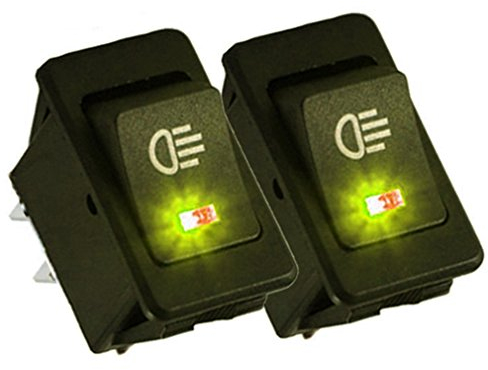 Qiorange Auto 35A 12V KFZ Schalter wasserdicht beleuchtet LED Orange 4 Polig Wechsel Switch Kippenschalter Wippschalter EIN-/Ausschalter für Nebelscheinwerfer Scheinwerfer