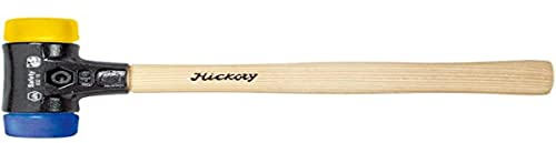 Wiha Schonhammer Safety mittelweich und hart (26614) I Gummihammer mit hochwertigem Hickory Holzstiel I Rund-Schlagkopf 60mm
