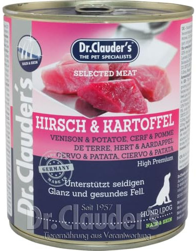 Dr. Clauders Selected Meat Hirsch & Kartoffel | 6X 800g Hundefutter