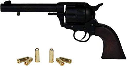 Kolser 45er-Colt Peacemaker schwarz mit 6 Deko-Patronen Deko