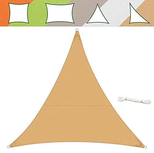 casa pura Sonnensegel 3 x 3 x 3 m, Sand - inkl. Befestigungsmaterial - Dreieck gleichseitig - Reißfestes Polyester-Gewebe - Wasserabweisend imprägniert - Sonnenschutz