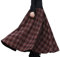 Damen Dicker Vintage Plaid Faltenrock Herbst Winter Lange Röcke (Rot, Taille 67-90/Länge 90cm)