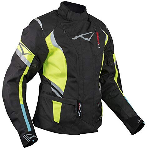 A-Pro, giacca da moto, da donna, con protezioni, termica, impermeabile, fluo, L