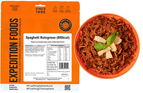 EXPEDITION FOODS expeditionfoods.com Expedition Foods High Energy Serving Spaghetti Bolognese-Orange, 800kcal