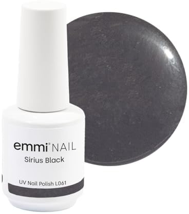 Emmi Nail Lack LED UV Nagellack Sirius Black, 15ml | 28 Tage Halt, Langer Glanz & hohe Deckkraft, Stoßfester Lack, Kratzfest & vegan, 15ml