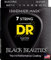 DR Strings BLACK BEAUTIES™ - Cuerdas para guitarra eléctrica de color negro: 7 cuerdas pesadas 11-60