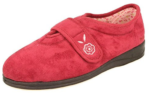 Padders Camilla Wide Fitting Womens Memory Foam Slippers - Lightweight Ladies Slipper with Rubber Soles and Soft Footbeds for Extra Room and Ultimate Comfort